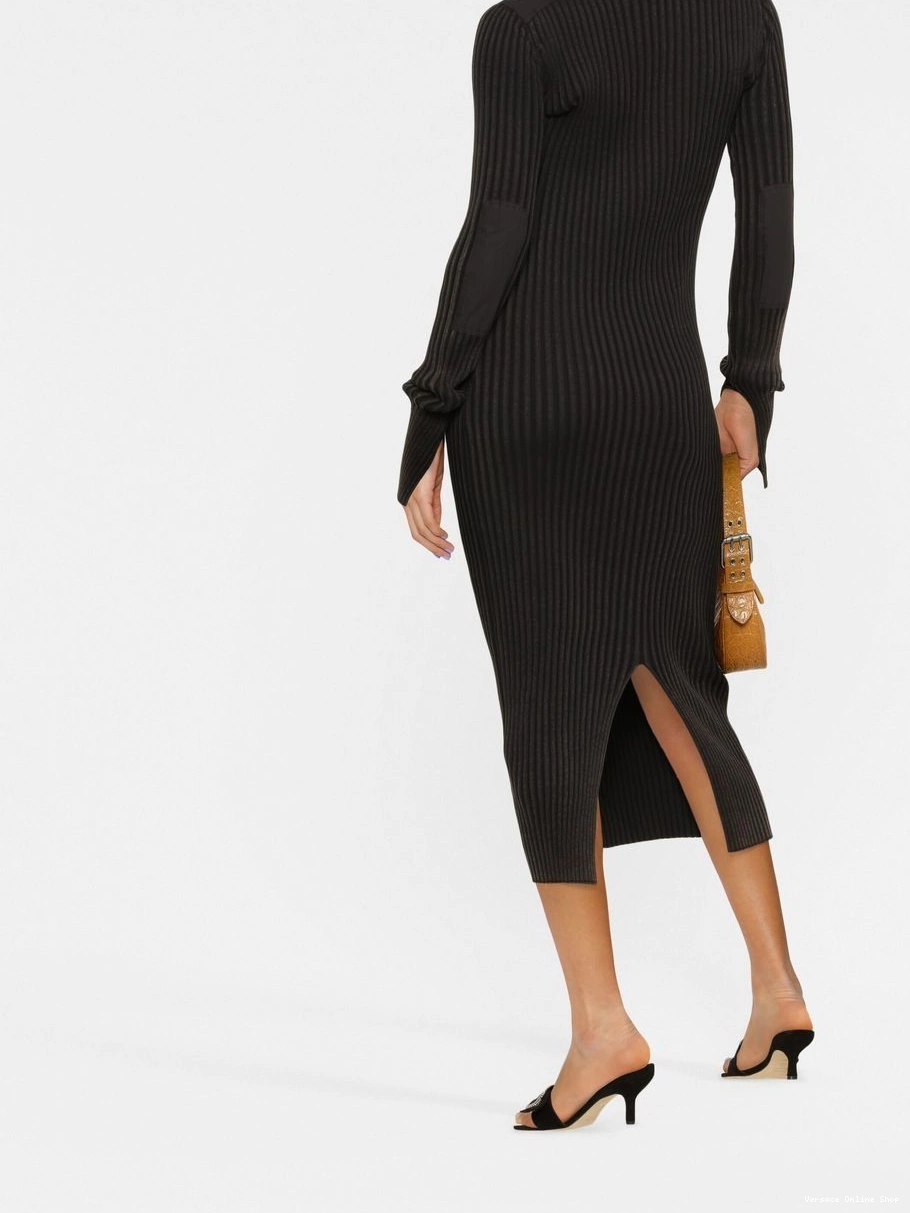 Affordable Couture dress patch ribbed midi Versace Women logo Jeans 0723
